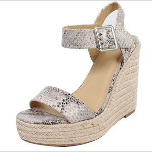 Snake espadrille wedges
